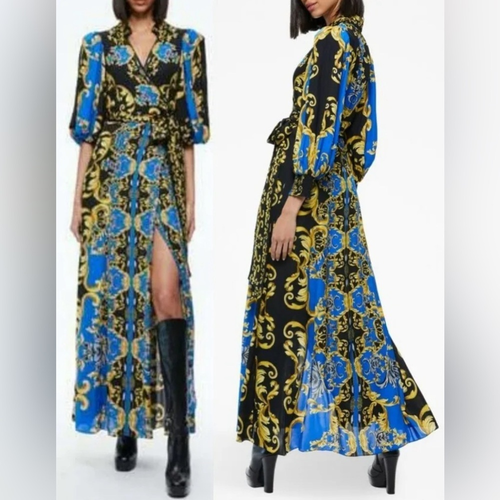 NWT Alice + Olivia Ivey Pleated Maxi Dress / us0